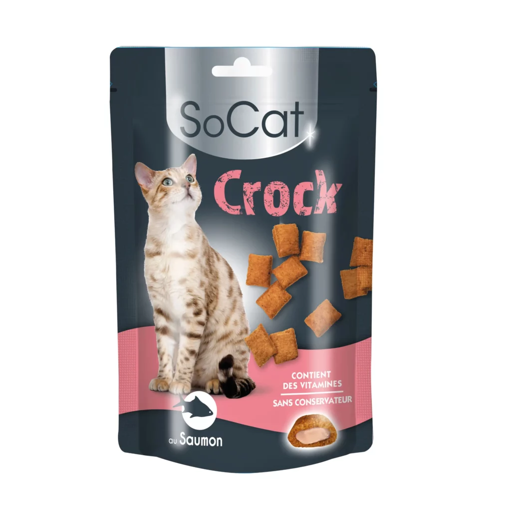 Friandises fourrées au saumon pour chat SoCat Crock