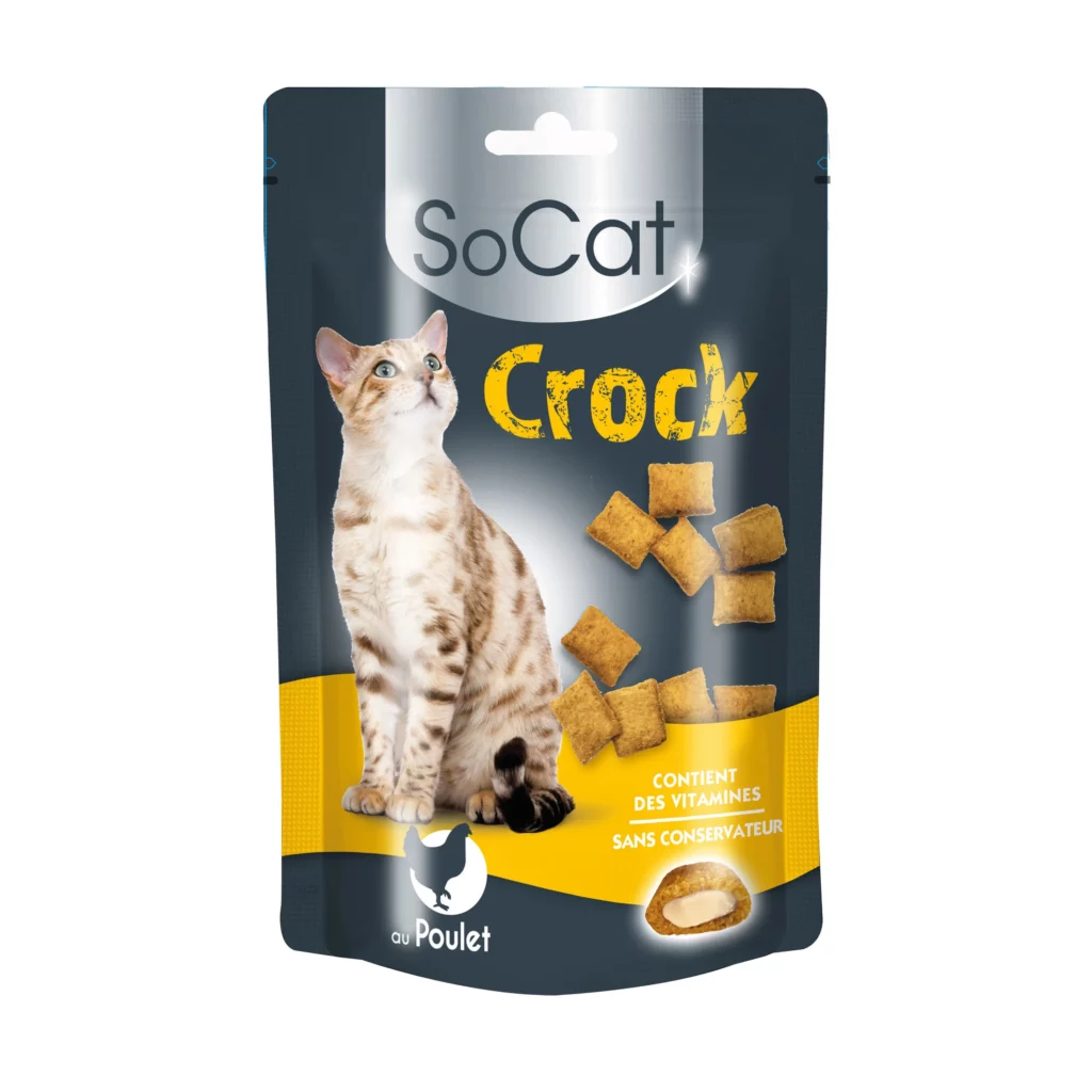 Friandises fourrées au poulet pour chat SoCat Crock