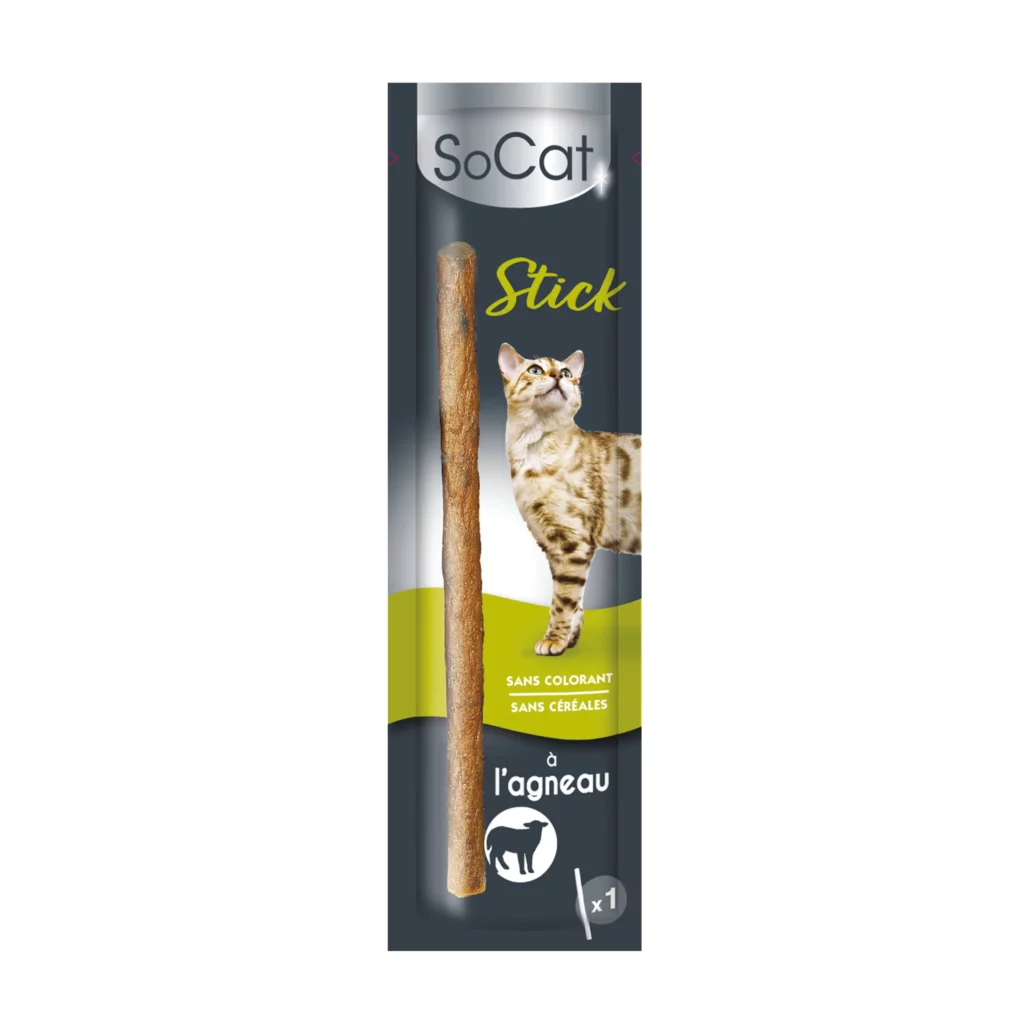 Stick friandise grain free à l'agneau pour chat SoCat Stick
