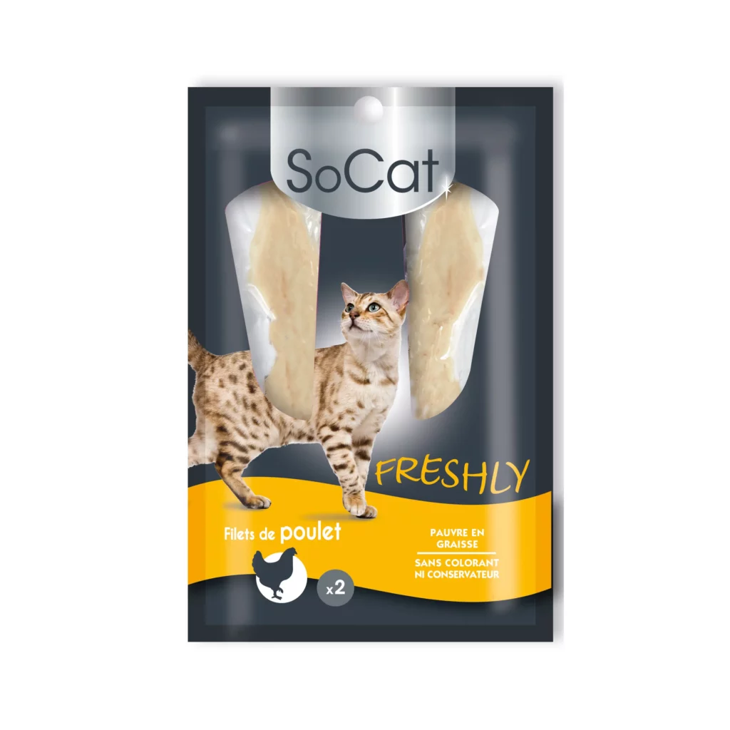 Sachet de filets de poulet naturels pour chat SoCat Freshly