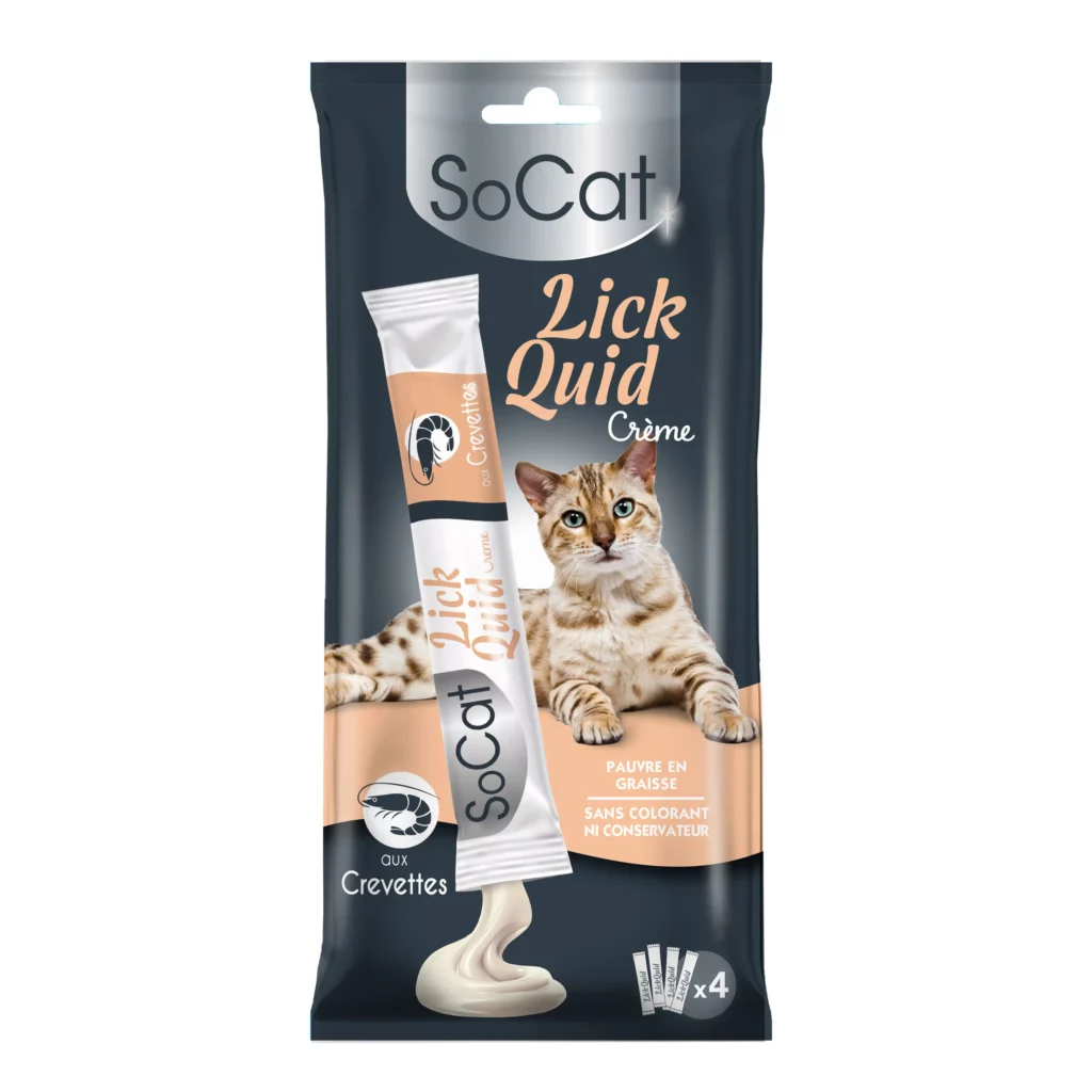 friandise liquide aux crevettes SoCat Lick Quid pour chat