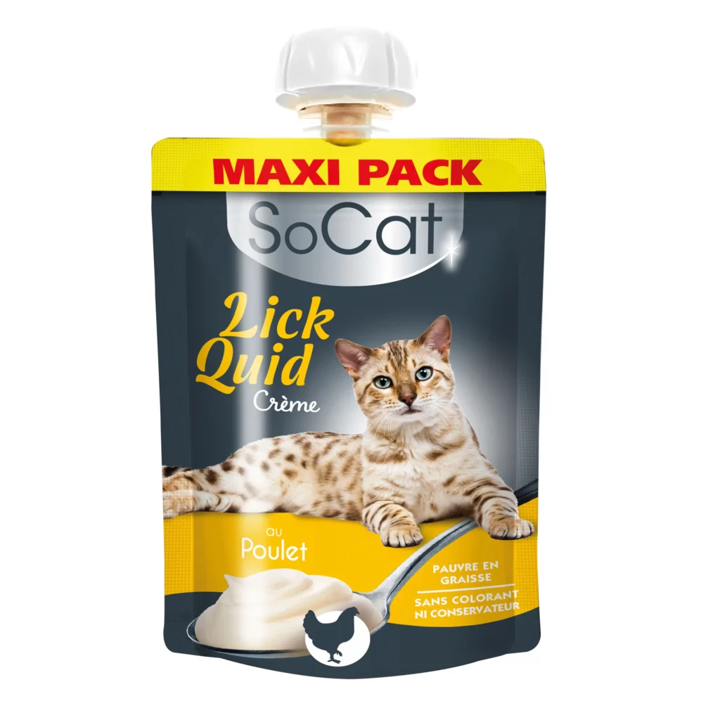 Gourde Maxi Pack 90g de friandise liquide au poulet pour chat SoCat Lick Quid