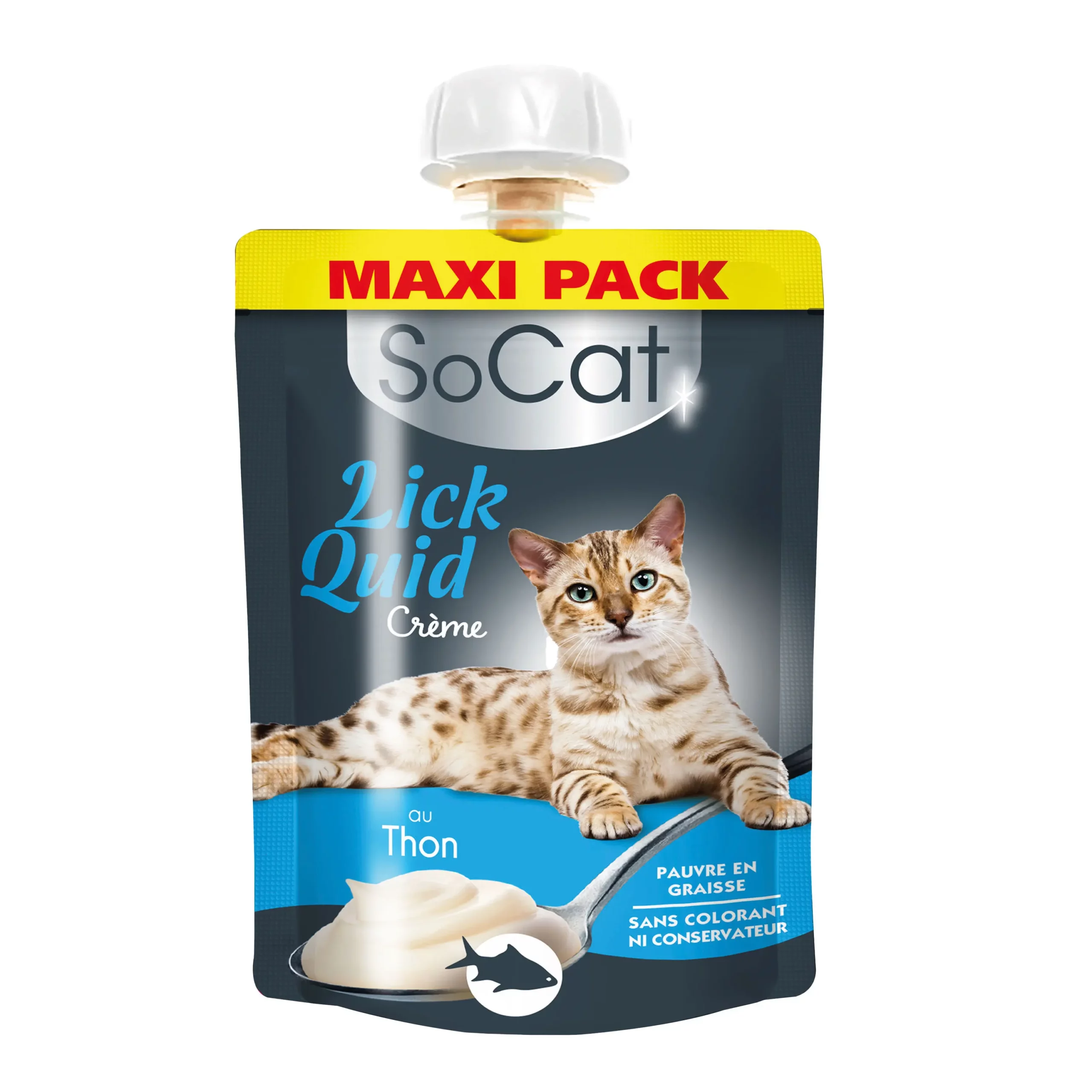 Gourde Maxi Pack 90g de friandise liquide au thon pour chat SoCat Lick Quid