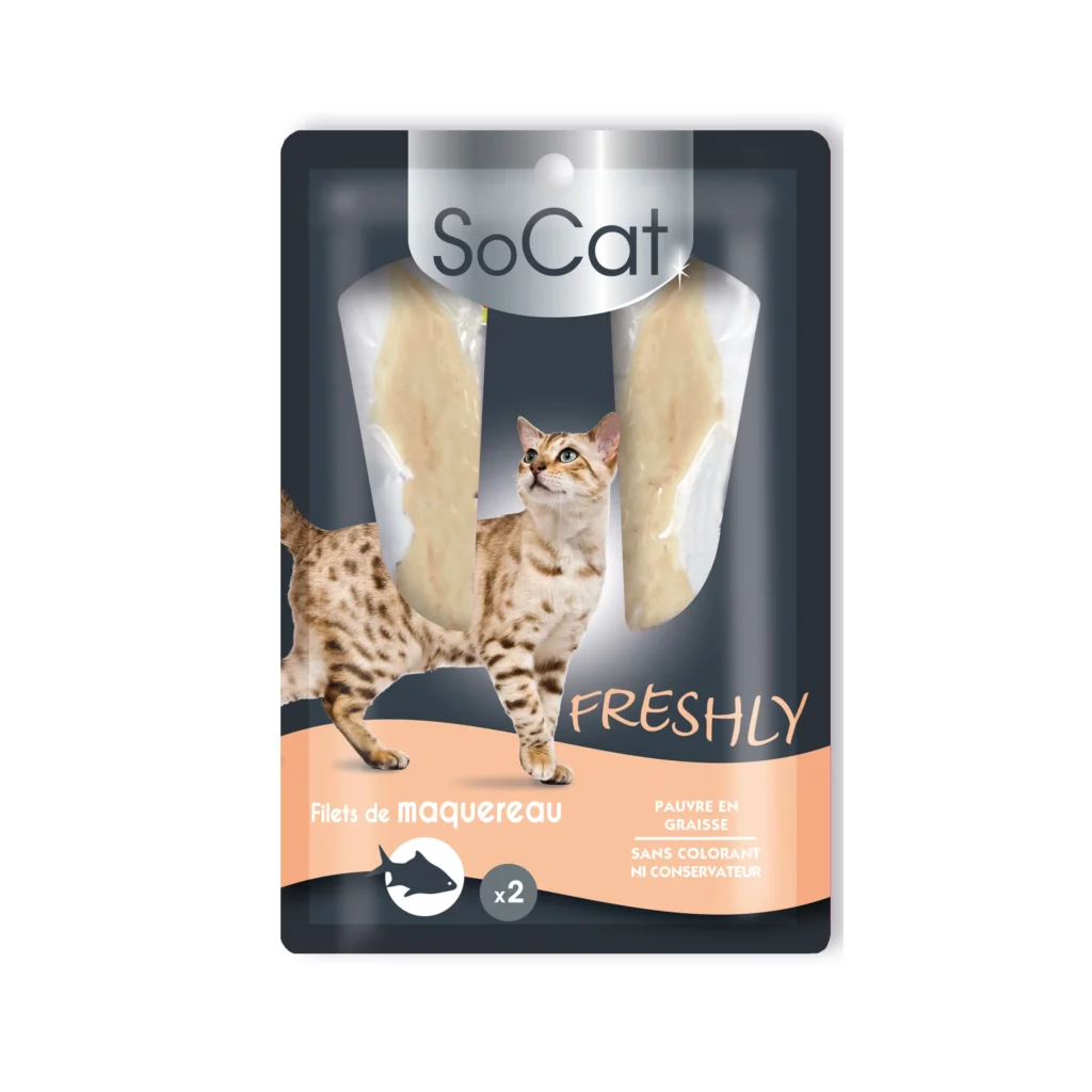 Sachet de filets de maquereau naturels pour chat SoCat Freshly