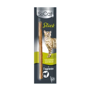 Stick friandise grain free à l'agneau pour chat SoCat Stick
