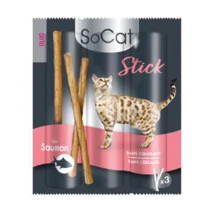 Stick friandise grain free au saumon pour chat SoCat Stick