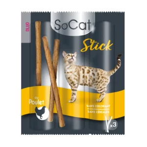 Stick friandise grain free au poulet pour chat SoCat Stick