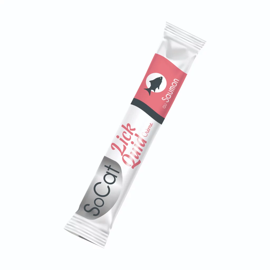 Dosette unitaire friandise liquide au saumon pour chat SoCat Lick Quid